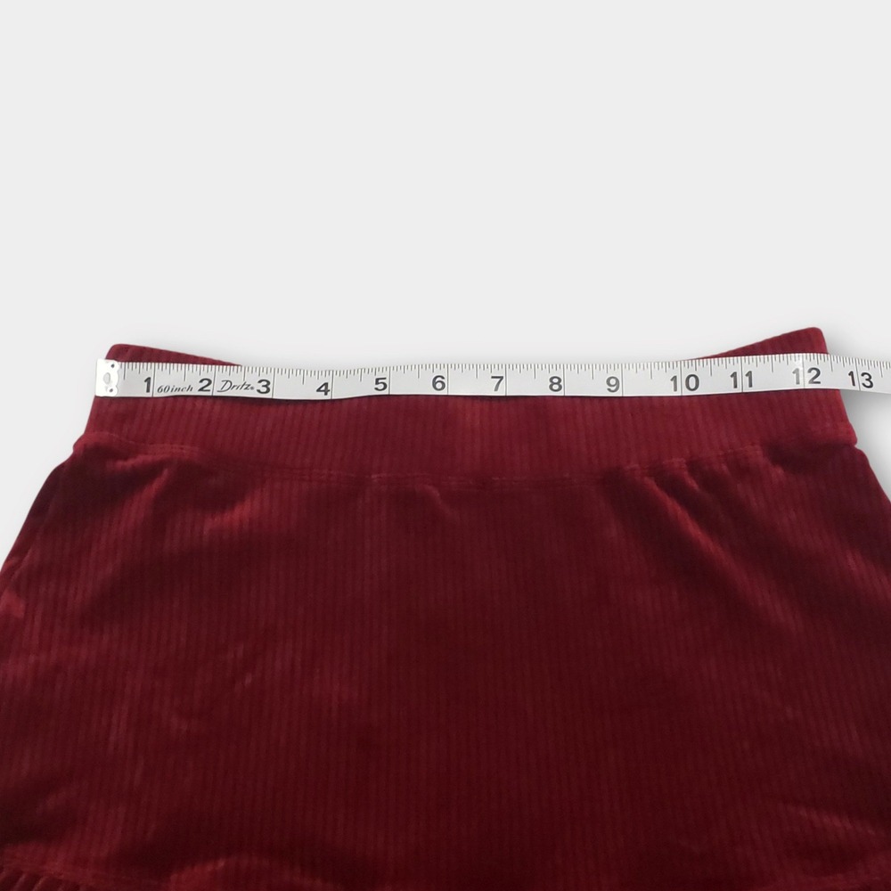 NWT Halara Corduroy Tiered Button Front Maxi Skirt Pockets High Waisted Red Sm - Picture 10 of 12